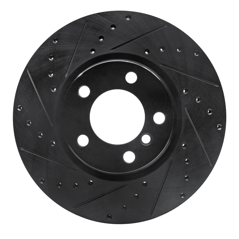 BMW 228i Brake Rotor (1) - Front Left - R1 Concepts - Drilled & Slotted - Black - `12-`18